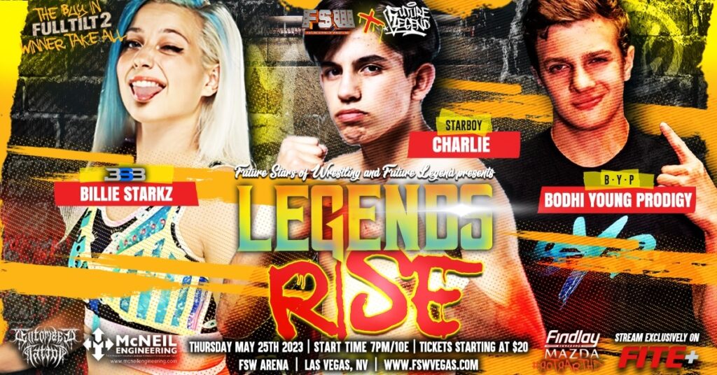 FSW Future Legend Apparel Legends Rise May 25 2023 Las Vegas, NV Billie Starkz vs Starboy Charlie vs Bodhi Young Prodigy