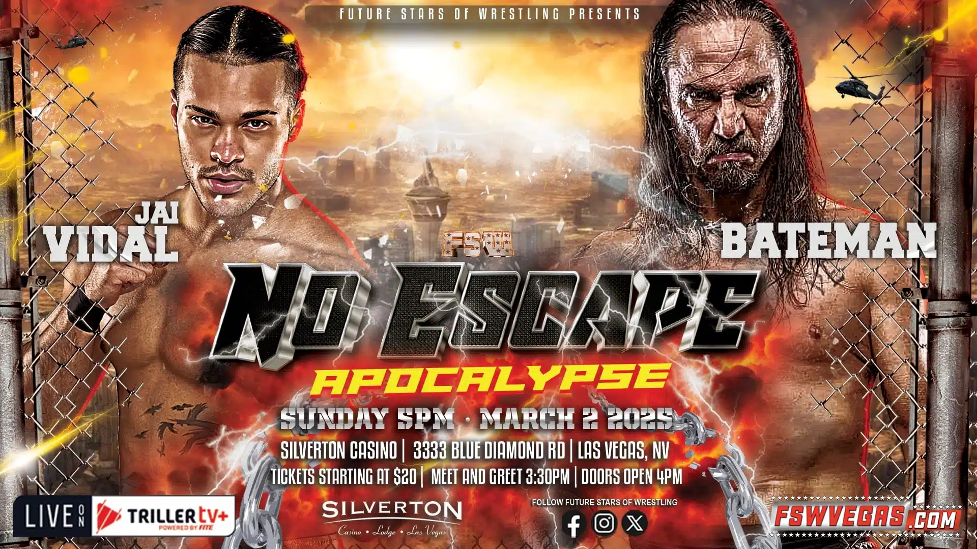 Future Stars of Wrestling FSW No Escape Apocalypse 2025 Jai Vidal vs Bateman