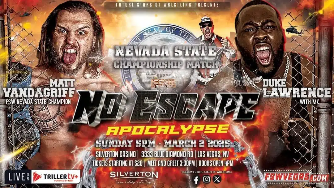 Future Stars of Wrestling FSW No Escape Apocalypse 2025 Matt Vandagriff vs Duke Lawrence with MK